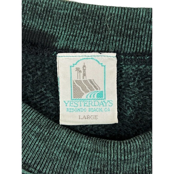 VTG Yesterday’s Snow Summit USA Green Tie Dye Crewneck Sweatshirt Size L - Picture 5 of 8